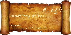 Almássy Ábel névjegykártya